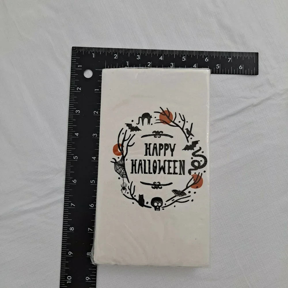 Halloween Napkins 2 Packs 16 Each Skull Owl Spider Bats White Black Orange